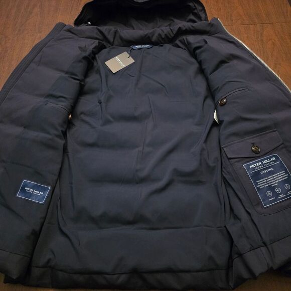 Peter Millar Crown Crafted Cortina Quilted Bomber Jacket Navy Blue Men's Size M - Picture 4 of 7